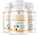 1 Body Vitamin B Kompleksi 3 Pack – Bio available B Vitaminleri 5MTHF Folate, B1, B2, B5, B6, Me B12, Niacin & Biotin – Non-GMO, Vegan, ABD'de Yapıldı