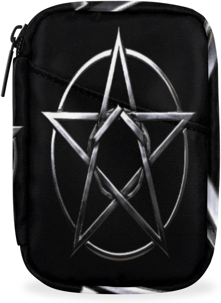 Gray Metal Pentagram Pill Box 7 Ημέρα Ταξιδιών Hill Organizer για τον ενήλικα Γηραιό Παιδικό Χάπια περίπτωση με Zipper μαγικό κύκλο Φορητή Εβδομαδιαία περίπτωση Συμπαγές μέγεθος για τον κάτοχο συμπλήρωμα βιταμίνης