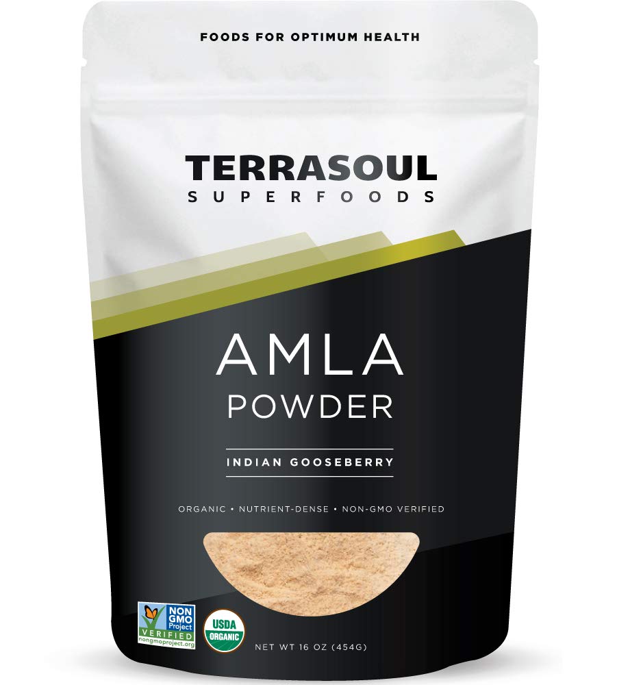 Terrasoul Superfoods Organik Amla Berry Toz (Amalaki), 16 Oz - Antioksit Vitamin C | Destekler Immunity