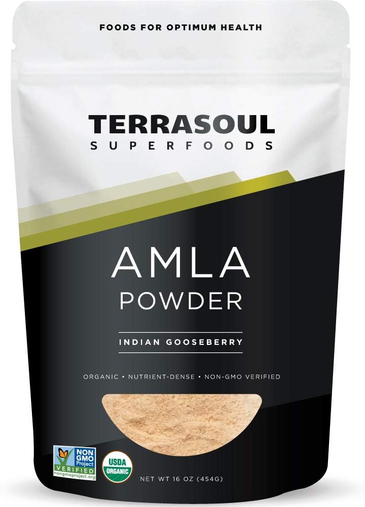 Terrasoul Superfoods Organik Amla Berry Toz (Amalaki), 16 Oz - Antioksit Vitamin C | Destekler Immunity