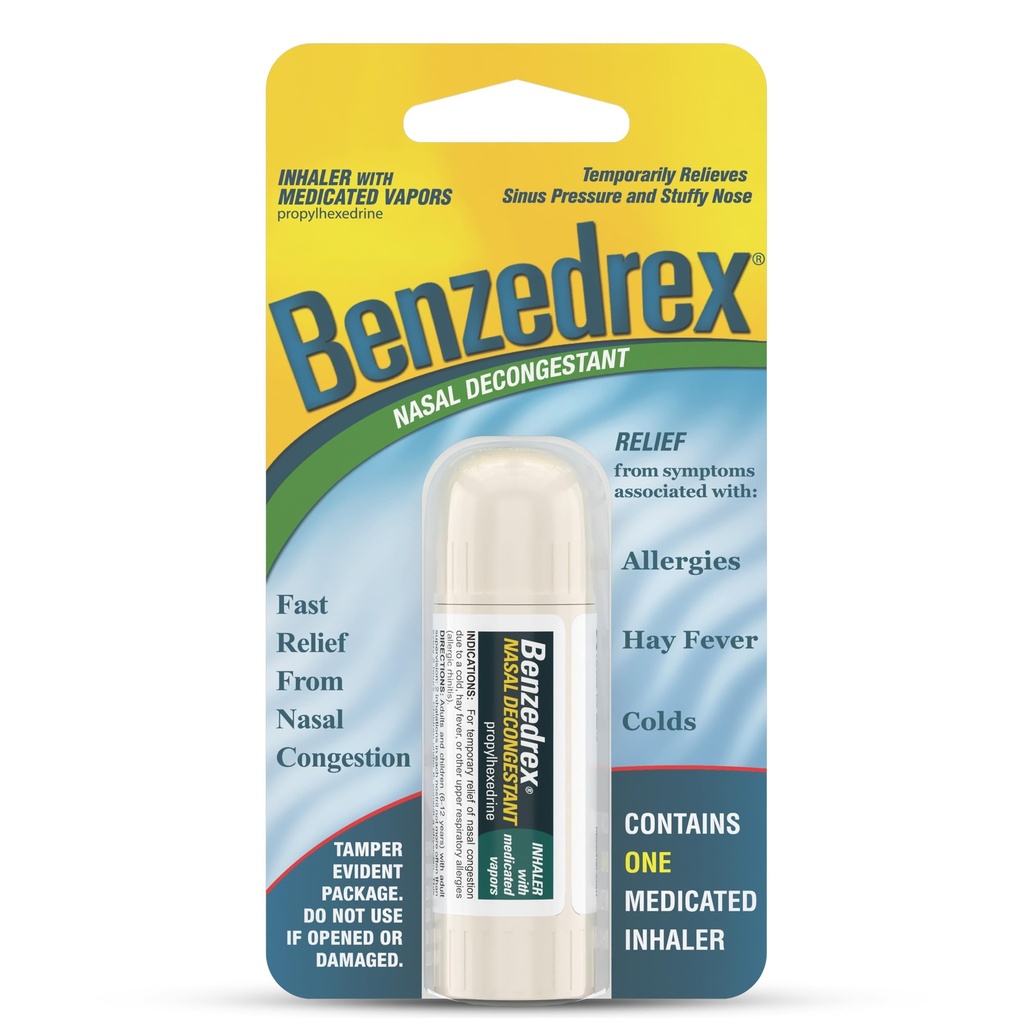Benzedrex Nasal Decongestant Inhaler, 1 Kont (Pack of 1)