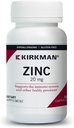 Kirkman - çinko 20 mg - 100 Capsules - Immune Support - High Abors - Hipoallergenicic