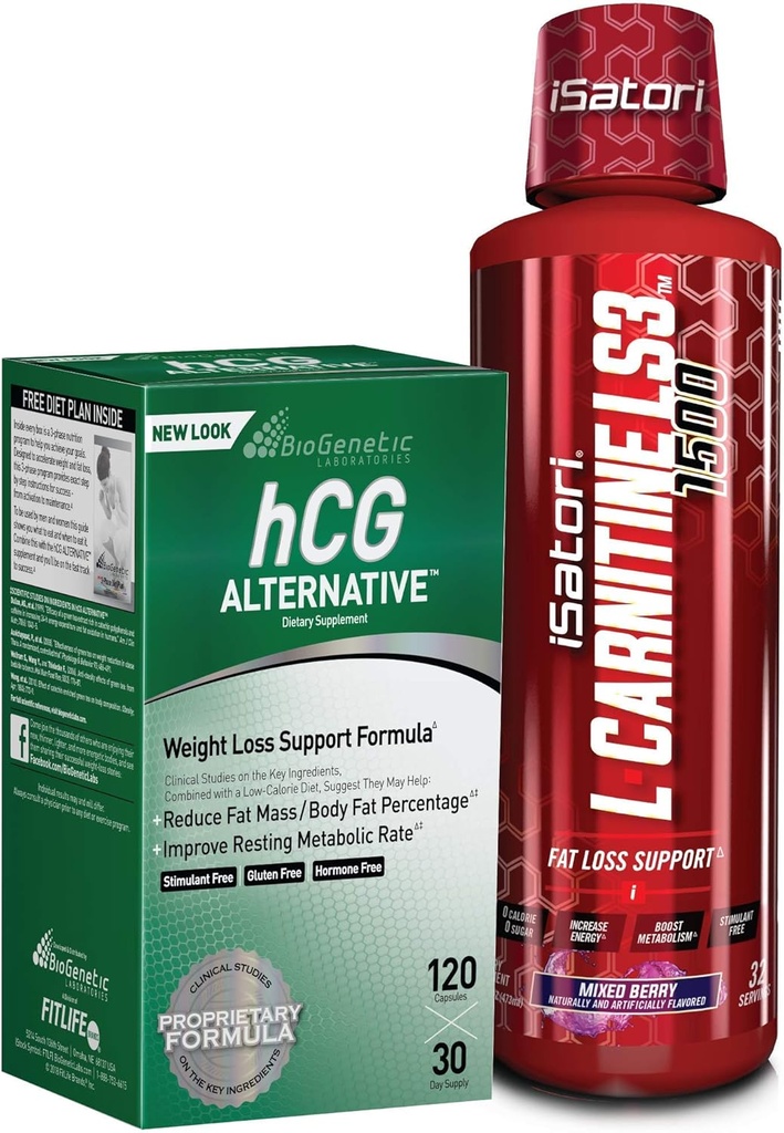 iSatori L-Carnitine LS3 Mixed Berry 1500mg (32 Servings) & BioGenetic Labs