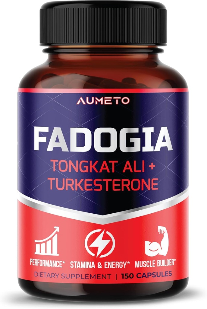 Fadogia Agrestis Supplement with Turkesterone Tongkat Ali Maca Root Panax BTC VIT D3 - Erkek Enerji, Güçlü ve Hafıza Desteği