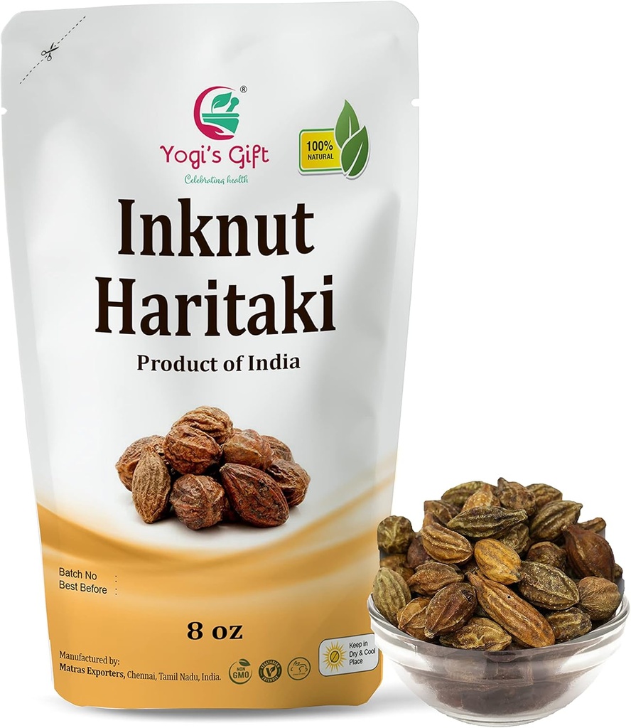 Haritaki/Inknut for Dark Circles | 8 Ounce (227 Grams) |% 100 Doğal kuru Tüm herb | Terminalia chebula | by Yogi'nin Hediyesi®