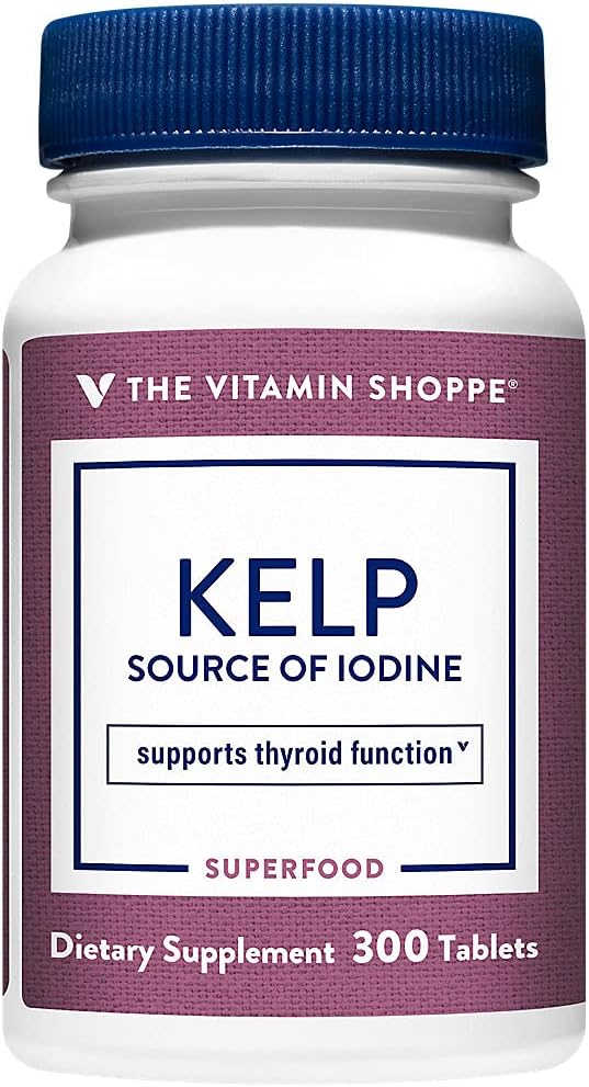 The Shoppe Kelp (From Atlantic Kelp & P properties Iodine), Iodine Kaynağı, Tiroid Desteği, Destekler Enerji & Stamina (300 Tablet)