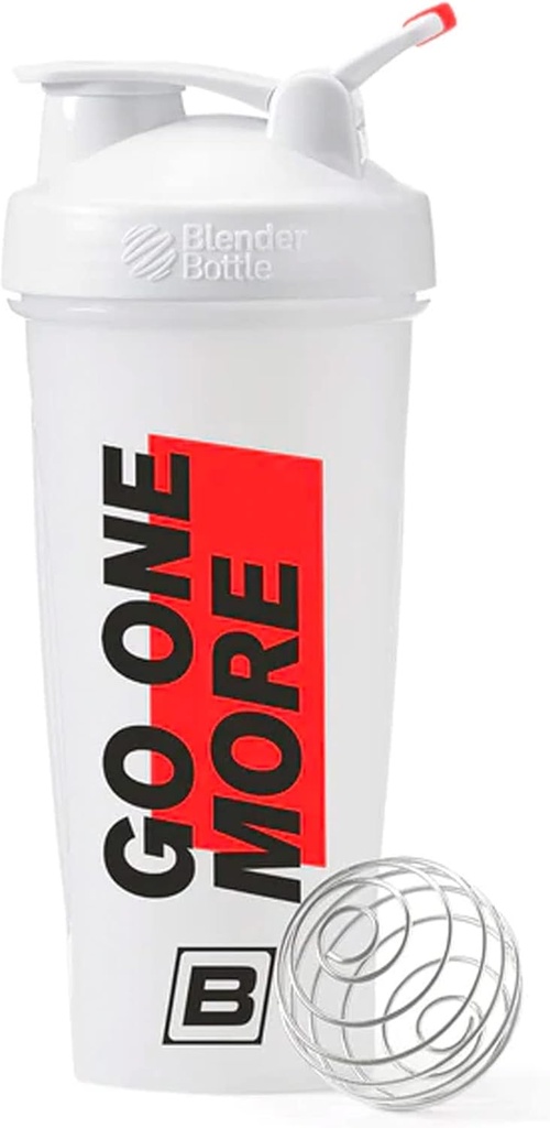 BARE PERFORMANCE NUTRITION Go One More BlenderBottle Shaker Şişe, 28 oz Shaker Şişe, Wiresk, White