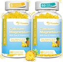 Yüksek Aborpsiyondis Gummies, Sugar Freeuba Magnezyum Gummies with Vitamin D3 for Men and Women, Pineapple Flavor 120 Cts