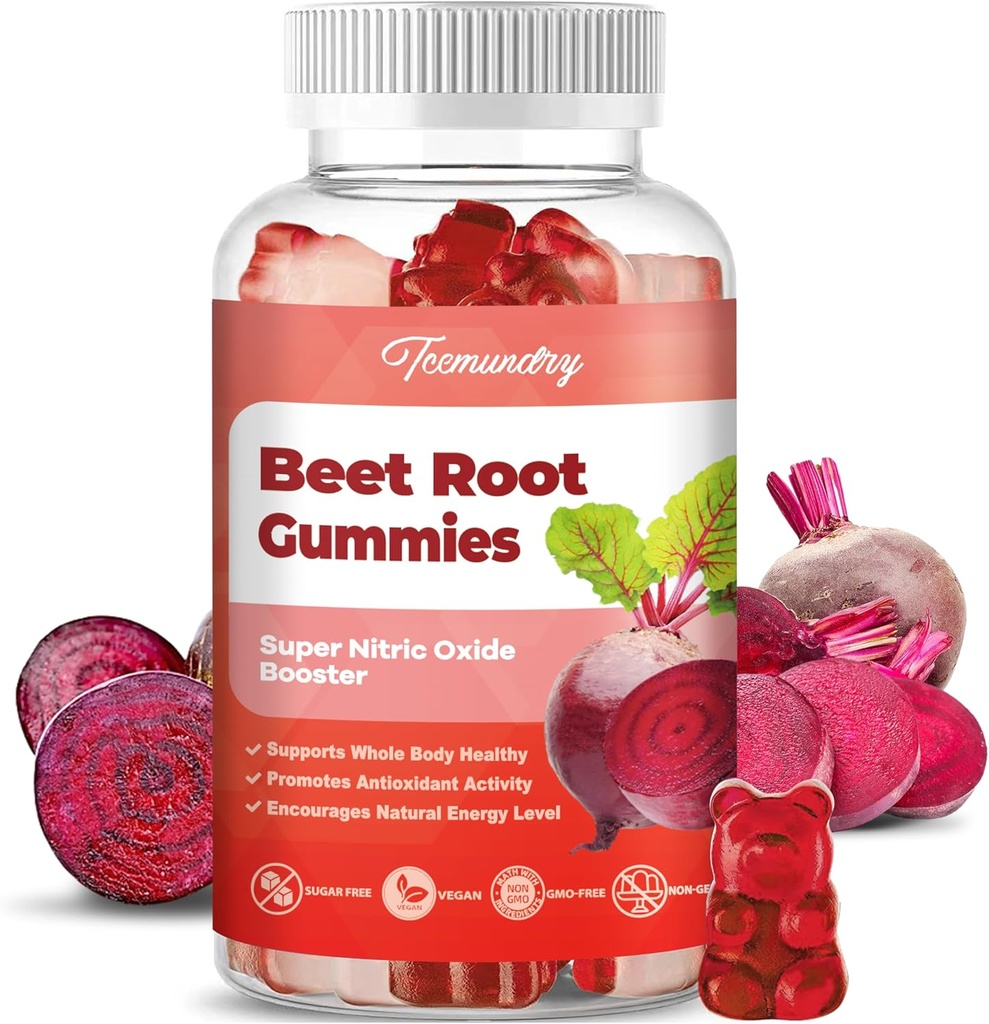 Sugar Free Beet Root Gummies - Energy & Whole Body Health - 1500 mg Beet Root Gummies for Women Men (60 Count)