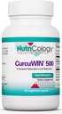 Nutricology CurcuWIN 500 Supplement - Turmeric Extract, Curcumin, Organik, Curcuma Longa, Pure, Bio available, 500 mg Vegetarian Capsules - 60 Count Count Count