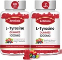 L Tyrosine Gummies 1000 mg, L-Theanine Supplement Gummy 200 mg, Sugar Free L-Tyrosine with Vitamin B6 Energy Supplements for Yetişkinler & Kids - Support Mood Focus Gummies,Brain Memory,120