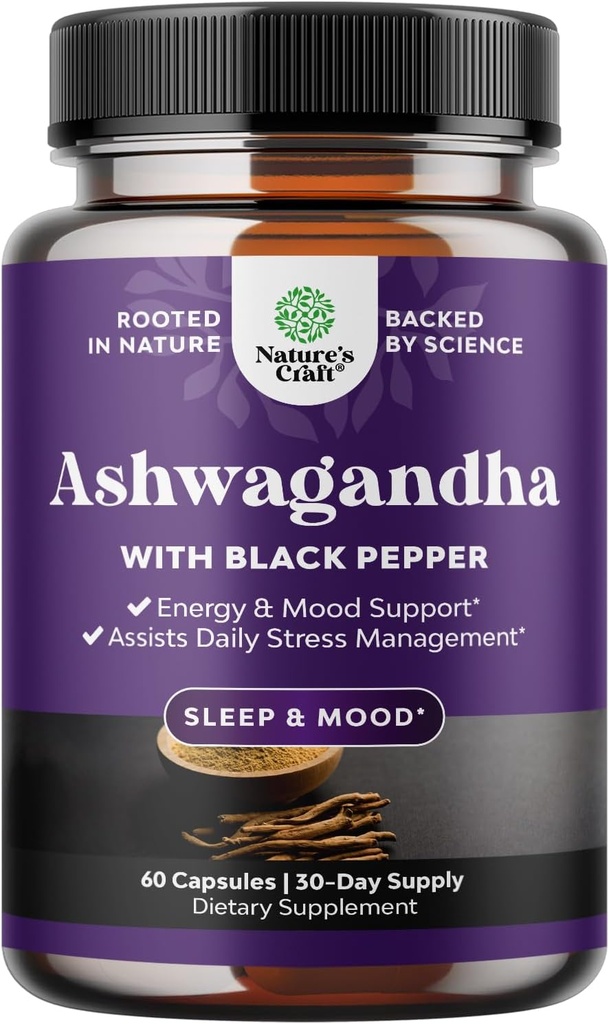 Organik Ashwagandha Root Toz 60 Capsules - Ashwagandha with Black Pepper Extract Toz Supplements for Relax, Sleep & Immune Support for Women & Men - Organik Whitania Somnifera Root Supplements