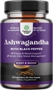 Organic Ashwagandha Root Powder 60 Κάψουλες - Ashwagandha με Black Pepper Extract Powder Supplements for Relax, Sleep & Immune Support for Women & Men - Organic Witania Somnifera Root Supplements
