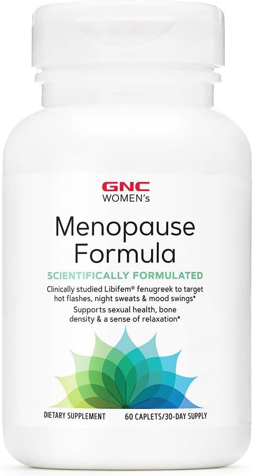 GNC Women's Menopause Formula - 60 Caplets (30-Day Supply) | Gluten-Free, No Yapay Flavors / Colors | Supports Bone Mechanic & Relaxation | Targets Hot Flashes, Night Sweats, Mood Swings
