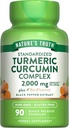 Nature's Truth Turmeric Curcumin Capsules | 2000 mg | 90 Count |% 95 Standardized Curcuminoids and Bioperine | Non-GMO and Gluten Free Supplement Supplementcumin Capsules | 2000 mg | 90 Count | with 95 Standardized Curcuminoids and Bioperine | Non-GMO and Gluten Free Supplement