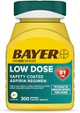 Bayer aspirin Low Dose 81 mg, Kapic Kaplamalar, Doktor Önerilen, Cardiovascular Hastalığının Orta Önlenmesi, 300 Güvenlik Tabletleri Tabletleri