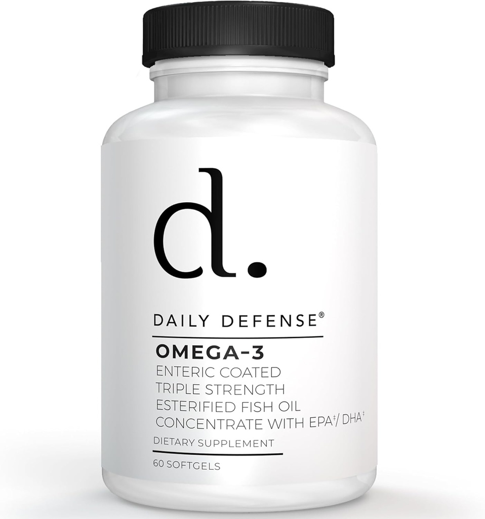 Omega 3 Fish Oil 1000 mg Supplement - Omega 3 DHA EPA Supplement for Men & Women for Skin, Nails, Cognitive, & Heart Support - 60 Enteric Cover Oil Softgels, Made in the USA