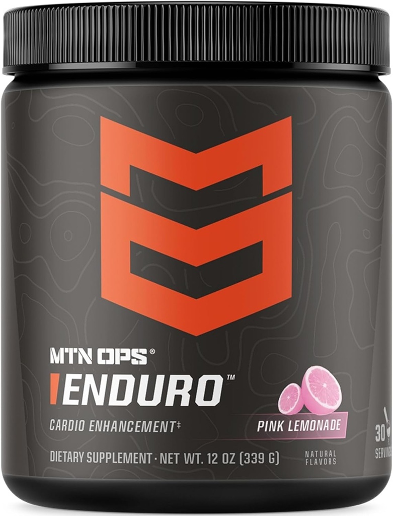 MTN OPS Enduro Nitric Hoffman Stim Free Pre Workout | Magnezyum Citrate, L Arginine & L Citrulline Caffeine Free Preworkout | 30 Pink Lemonade