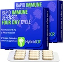 HybridCR Rapid Immune Support Supplement – 4 Day Immunity Supplement - Immune Defense ATM with Echinacea, Ginseng, Andrographis, çinko, Selenium – Seyahat Boyut Sistemi Desteği – 24 Caps, 2 Dose Packs