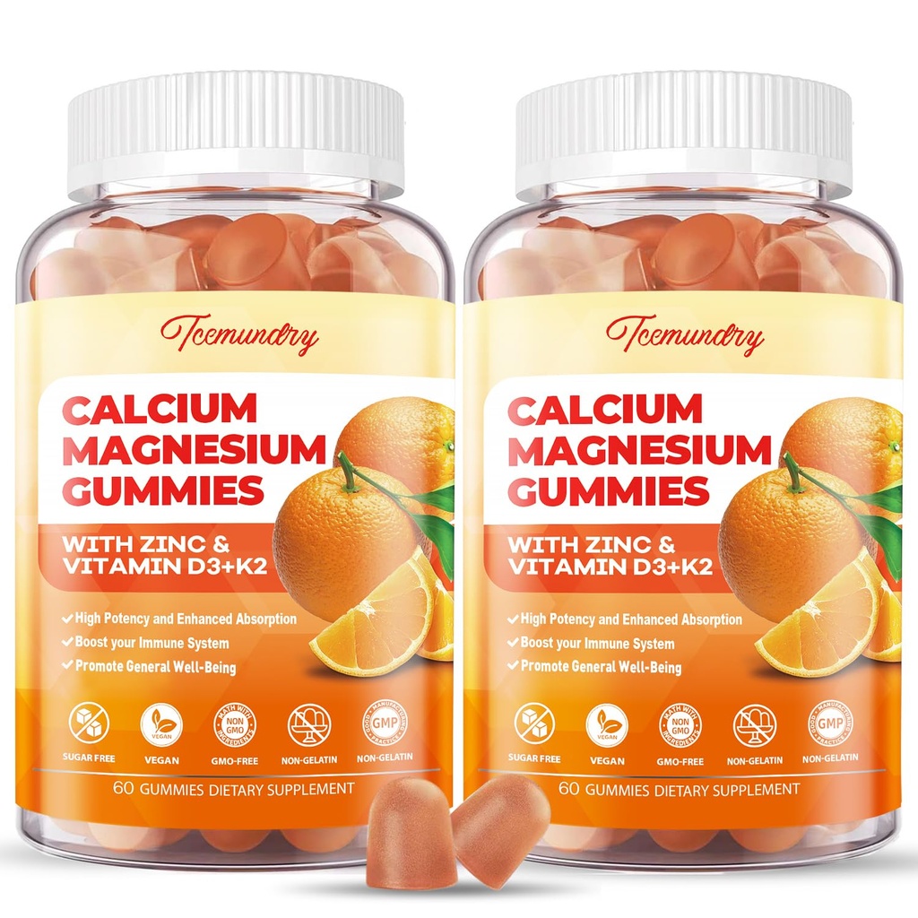 D3 & K2 Vitamin D3 ile Magnezyum Gummies - Yüksek Abvitamin Magnezyum Glycinate 400 mg - Sugar Freeuba Supplement - Destek Nerve Kas Mood & Immunity - Yetişkinler için Erkekler Kadınlar Çocuklar için
