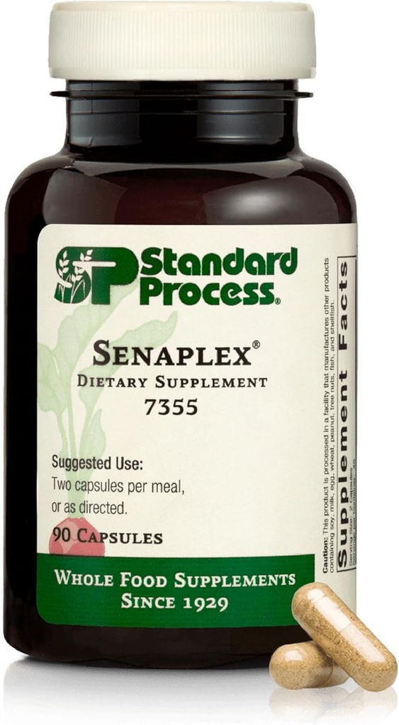 Standard Process Senaplex - Υποστήριξη νευρικού συστήματος με Νιασίνη, Βιταμίνη Β12 & Β6 - Υποστηρίζει την Υγεία του εγκεφάλου & Κυτταρική Υγεία - Προσφορές Αντιοξειδωτική Δραστηριότητα - Μη - 90 Κάψουλες (45 Υπηρεσίες)