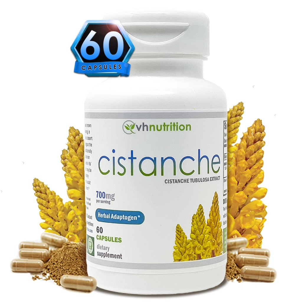 VH Beslenme CISTANCHE | Cistanche Capsules | Hormon Desteği Erkekler için Supplement* | hizmet başına 700 mg | Enerji için standartlaştırılmış Cistanche tubulosa Ekstraksiyonu ve Well-Being | 60 Capsules