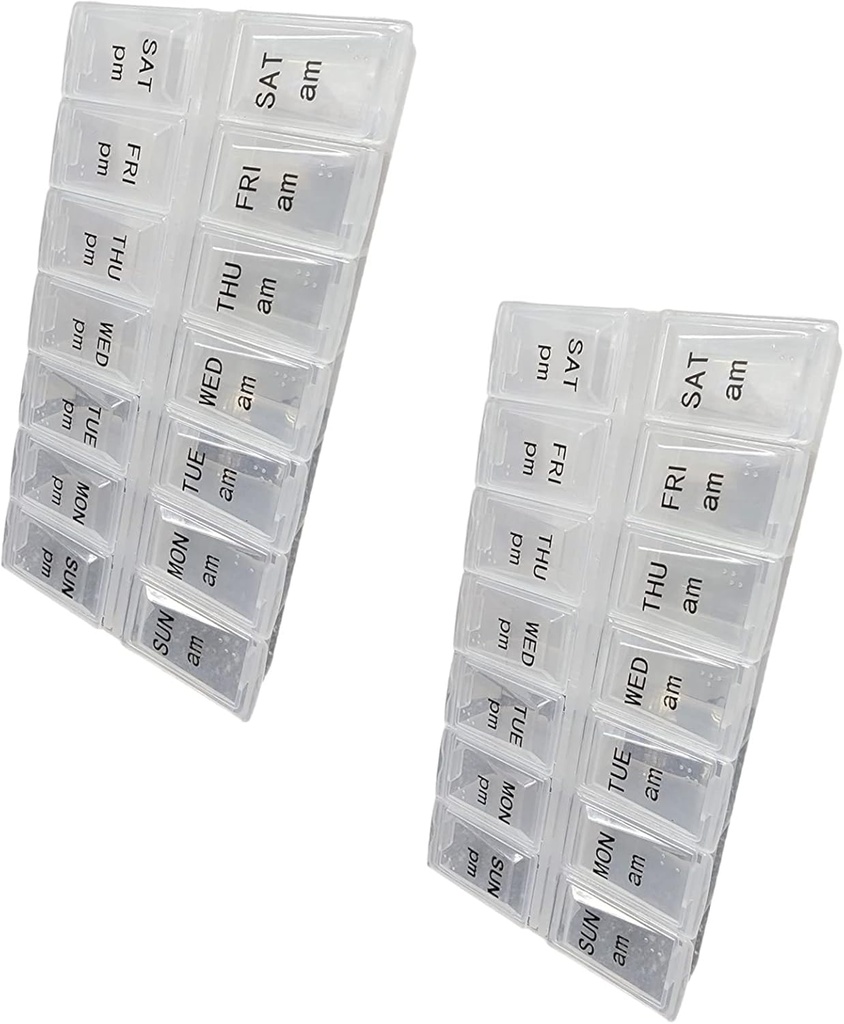 Bir Gün Pill Organizer, Haftalık Gün ve Gece Pill Konteyner, Gün ve Gece İlaçları veya Sabah Için A Vitamini (2)