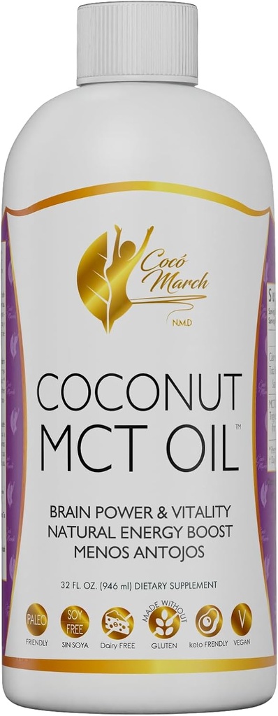 Cocó Mart N.M.D MCT Oil - Intermittent Fasting Support, Metabolism, Beyin Gücü, Gluten, Süt, Soy, Vegan & Keto-Friendly, 32 Fl Oz