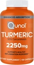 Qunol Turmeric Curcumin with Black Pepper, 2250 mg Turmeric Extract with 95 Curcuminoids, Ekstra Güçlü Turmeric Supplement, Gelişmiş Aborpsiyon, Ortak Destek Tamam, 150 Vegetarian Capsules