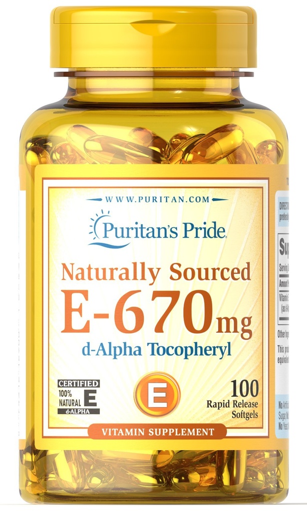 Puritan'ın Gurur Vitamini E- 670 mg% 100 Doğal-100 Yumuşakgel