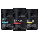 Spor Araştırması 1250 mg Omega 3 Burpless Fish Oil from Single- Source Wild Alaskan Pollock, CoQ10 (200 mg) Geliştirilmiş w/Coconut MCT Daha İyi Aborpsiyon ve 5000iu Vitamin D için 100 ile Petrol