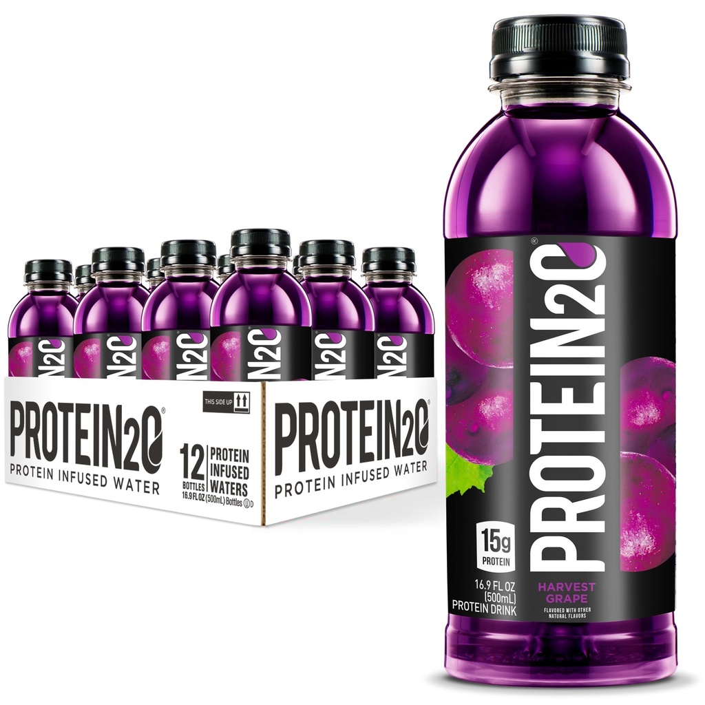 Protein2o 15g Whey Protein Isolate Infused Water, Έτοιμος να πιει, Χωρίς ζάχαρη, Χωρίς γλουτένη, Χωρίς λακτόζη, Σπρέι Συγκομιδής, Φιάλη 16.9 oz (Συσκευασία των 12)