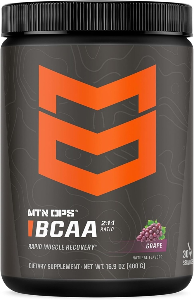 MTN OPS BCAA Toz 2:1: Amino Asitler Hızlı Kas Kurtarma ve Sıfır Şeker & Gluten Free - 30-Servings, Grape