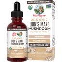 MaryRuth Organics Lions Mane Mushroom Supplement, Μέχρι 1 Μήνα προσφοράς, Nootropic USDA Organic Lions Mane Extract Nervine Herbal Liquid Drops, Εγκεφαλική Υγεία Μη-GMO Vegan Αλκοόλ Δωρεάν Βάμμα, 1 fl Oz