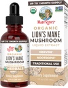 MaryRuth Organics Lions Mane Mushroom Supplement, Up to 1 Ay Supply, Nootropic USDA Organik Lions Mane Çeviri Nervine Herbal Liquid Drops, Brain Health Non-GMO Vegan Alkol Ücretsiz Tincture, 1 Fl Oz