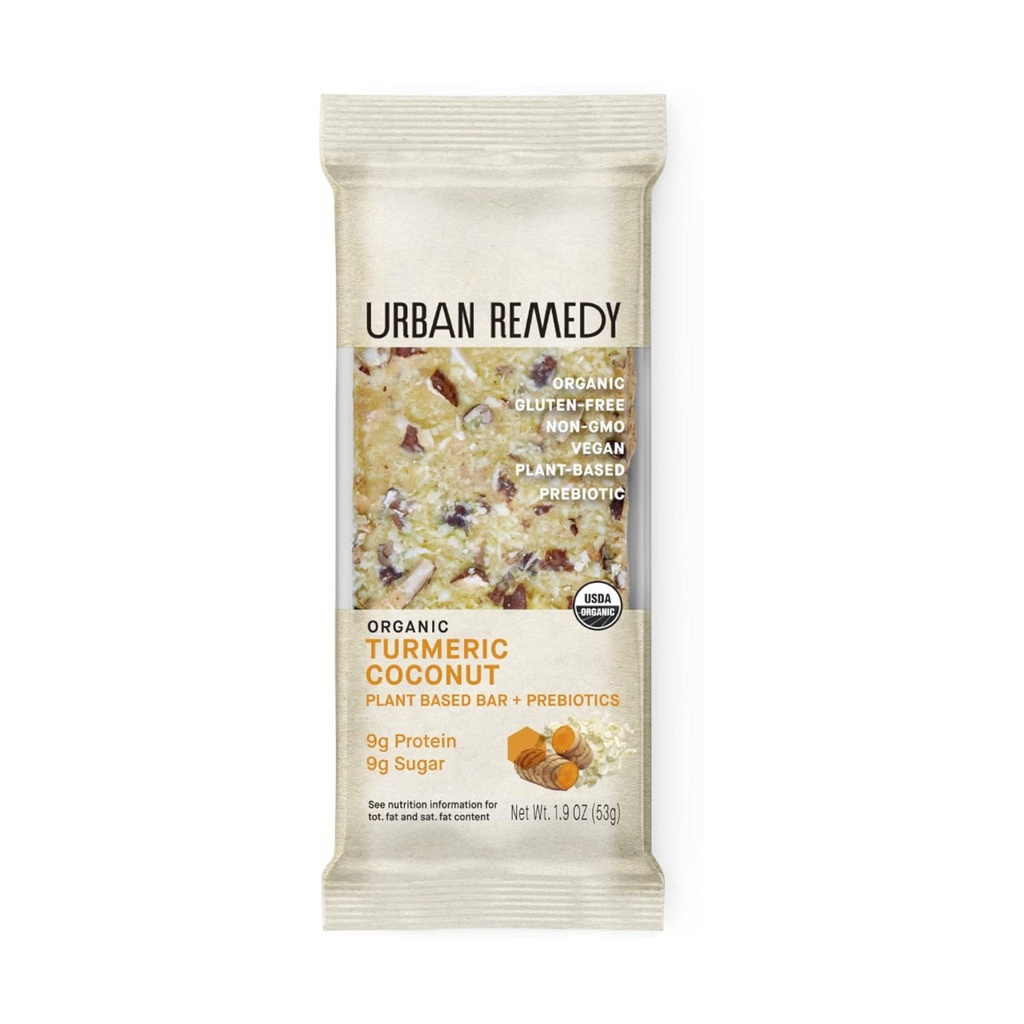 Urban Remedy Organik Altın Turmeric Plant protein Bar + Prebiyotiks, 1.9 Oz