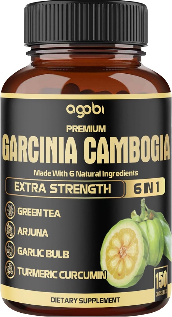 Premium Garcinia Cambogia Capsules with Green Tea, Arjuna, Tur, Turmeric, Black Pepper - Body Health & Immune Support Supplement - 1 Pack 150 Caps for 5 Ay