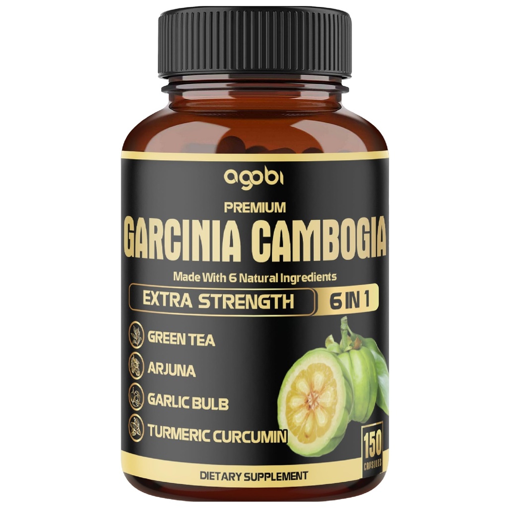 Premium Garcinia Cambogia Capsules with Green Tea, Arjuna, Tur, Turmeric, Black Pepper - Body Health & Immune Support Supplement - 1 Pack 150 Caps for 5 Ay
