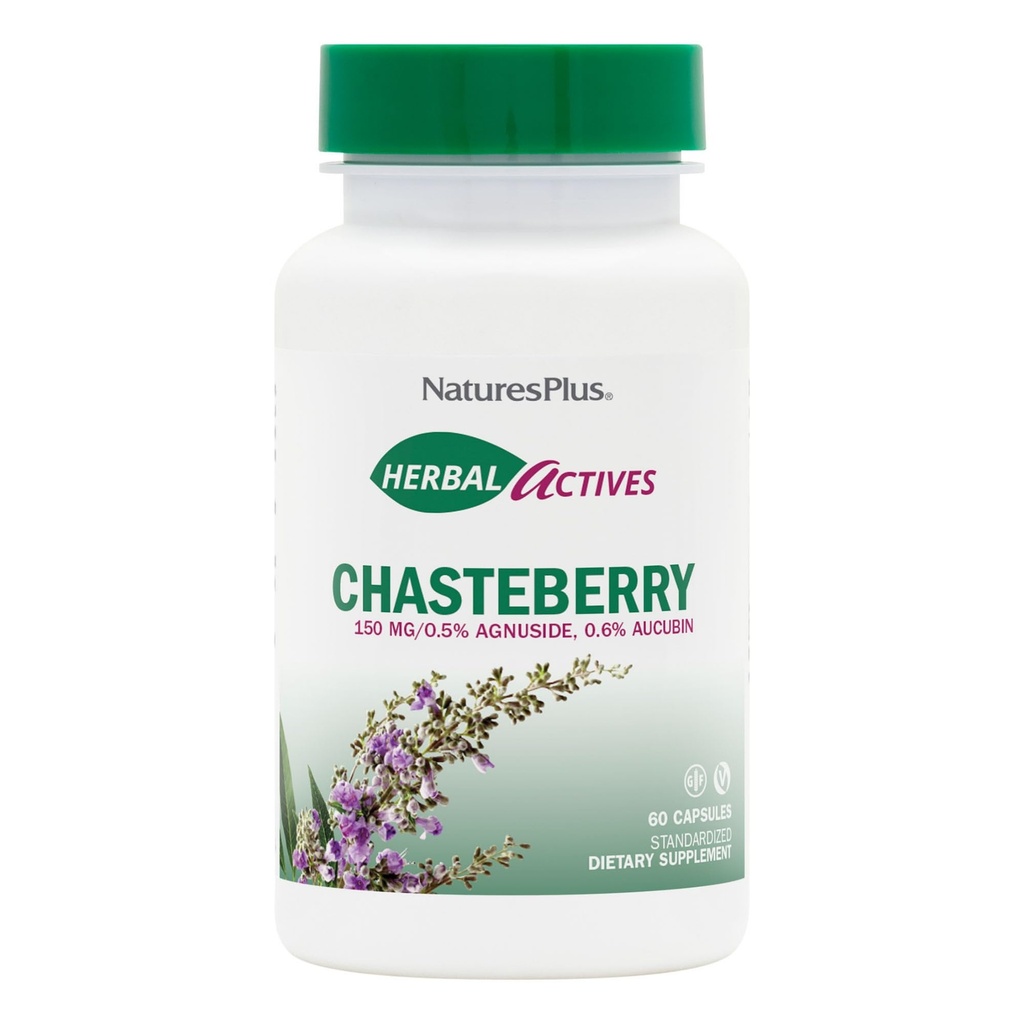 NaturesPlus Herbal Actives Chasteberry - 60 Capsules - Supports Menstrual Well-Being and Reproductive Health - Vegan, Gluten Free - 60 Hizmetler