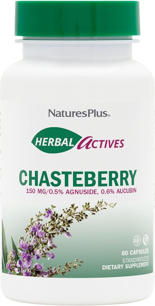 NaturesPlus Herbal Actives Chasteberry - 60 Capsules - Supports Menstrual Well-Being and Reproductive Health - Vegan, Gluten Free - 60 Hizmetler