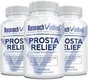 Research Verified Prosta Relief - Saw Palmetto and Bioperine - Prostate Health; Bladder & Urinary Health, Drive and Performance; Pure Natural, 90 Capsules (Pack of 3)