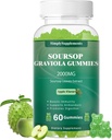 Soursop Graviola Gummies, Organik Soursop Antioksi için 2000 mg, Immune Support & Digestive Promosyon, Vegan - Green Apple Flavor - 60 Gummies