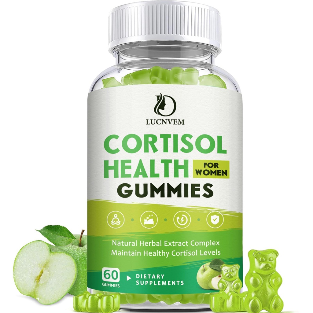 Women Gummies için Cortisol Detox, Cortisol Steps Detox Manager, Magnezyum Ashwagandha Rhodiola Rosea Herbal Kompleksi Mood/Focus & Sleep için, Sağlıklı Kortisol Seviyelerini koruyun - 30 Gün Vegan Supply