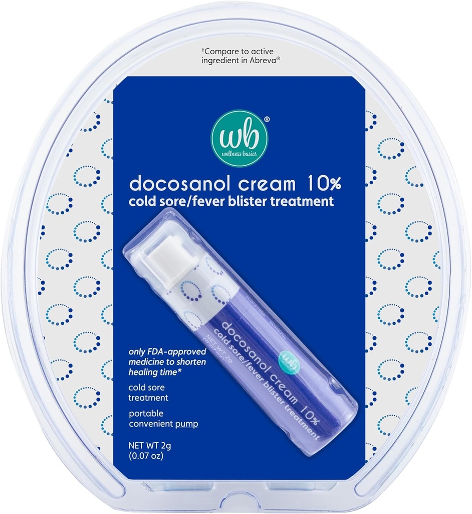 Wellness Temelleri Docosanol Krem% 10 | Cold Sore Tedavisi | Kısaens İyi Zaman | 0.07 oz - Pompa