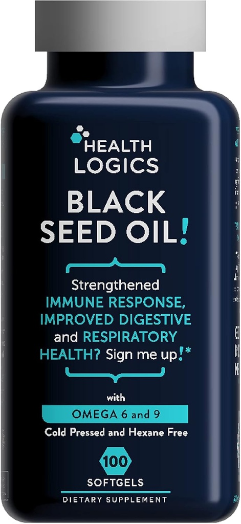 Sağlık Mantıkları Black Seed Oil, Cold Pressed, Omega 6 & 9 Essential Fatty Asits, Nigella Sativa'dan (100 Soft Gel Capsules) Zengin Kaynağı