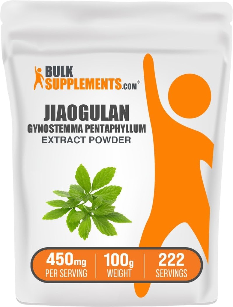 BulkSupplements.com Jiaogulan Extract Powder - Gynostemma Pentaphyllum, Jiaogulan Powder, Gynostemma Extract - Vegan & Gluten Free, 500mg per Serving, 100g (3, 5 oz) (Pack of 1)