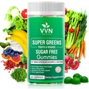 Sugar-Free Real Organic Fruits, Super Greens ve Veggies Gummies | 35+ Immunity, Skin Health & Energy Boost|60 Vegan Gummies, Meyveler ve Sebzeler