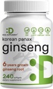 Korean Red Panax Ginseng Root Extract, 7.500mg Serving, 240 Softgels – 150mg Ενεργό Ginsenosides