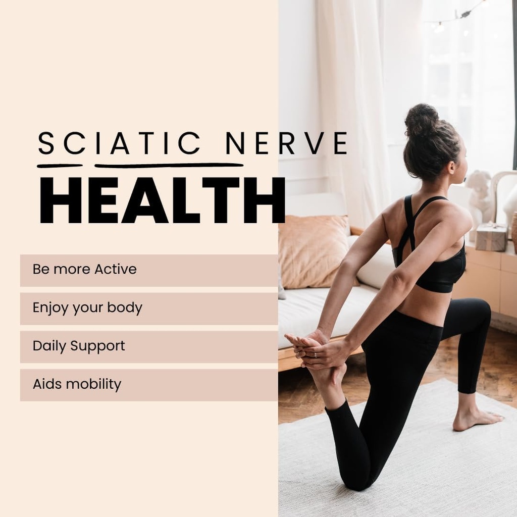 Sciatica Nerve Relief Support – Natural Supplement for Lower Back, Hip, and Leg Discomfort – Nerve Health, Mobility ve Comfort – Herbal Mix for Sciatic Relief
