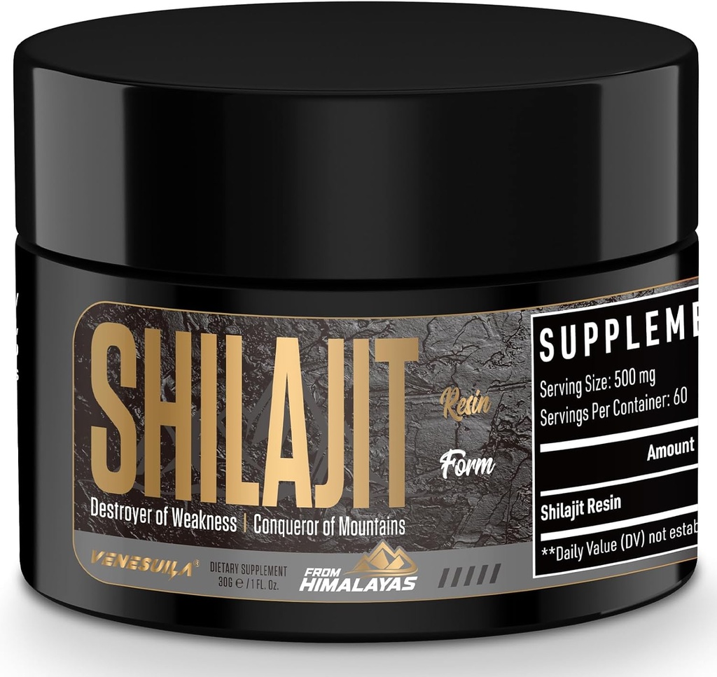 Shilajit Giyim - Organik Shilajit Giyim Üçüncü Parti 85+ Trace Minerals, Altın Sınıf Himalaya Saf Shiljait for Energy (1 Fl Oz) için Zengin Test Edildi